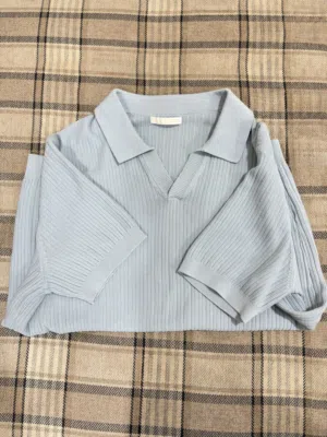Zara light blue polo shirt M size brand new