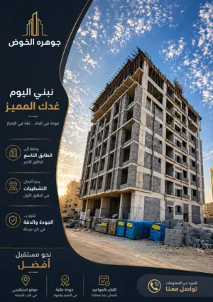 تملك شقتك السكنيه في أفضل المواقع في الخوض بـ أقساط تمتد لـ 30 شهر بدون أي فوائد مع عمر الفارسي