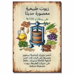 عصر البذور وبيع زيوت طبيعية 100٪