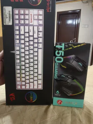 تجميعة قيمنق لقطة! كيبورد ريدراغون ميكانيكال أبيض + ماوس iMICE T50 (استعمال شهر بحالة الوكالة)