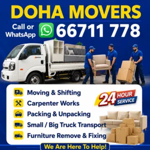 We do home villa office moving shifting service. We are professional Movers in Qatar.