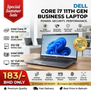 DELL 11th Generation Core i7 Laptop Metallic 32GB DDR4 RAM + 512GB NVMe SSD 14 FHD Display Like New