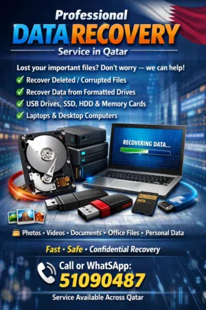 Data Recovery Service in Qatar  Lost your important files? Don’t worry — we can help!