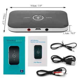 2 in 1 Bluetooth 5.0 Transmitter Receiver Wireless Audio Adapter For PC TV Headphone Car 3.5mm