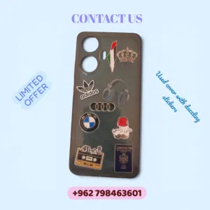 Used cover with dazzling stickers