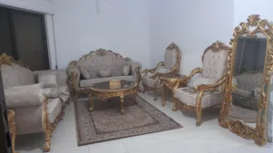 كنب ملوكي فاخر استعمال خفيف سبع مقاعد مغ الطاولات مع مرآ مع بفه مع سجاده عجمي