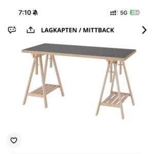 Table from ikea for sale and it used very  very light but the top are wood