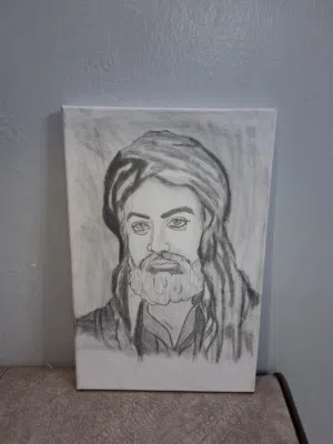 لوحة فنيه تجسد صورة الامام (علي عليه السلام )
