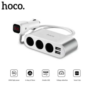Hoco Z13 car charger 5 in 1 هوكو شاحن سيارة زيادة عدد مداخل الولاعة في السيارة