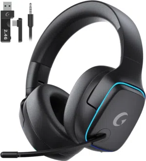 سماعات ألعاب لاسلكية Gvyugke بتردد 2.4 جيجاهرتز لأجهزة PS5 وPS4 والكمبيوتر الشخصي وSwitch - سماعات أ