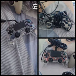 PS4 compact bacon controller , neon blue , neon red and army brown.