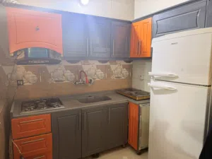 كاونتر مطبخ حجم كبير مع الطباخ والمرشحة ومع رفوف دائرية