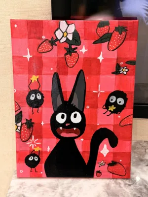 لوحة "جيجي" الأصلية-مستوحاة من عالم استوديو جيبلي  Original”Jiji” painting-studio ghibli inspired