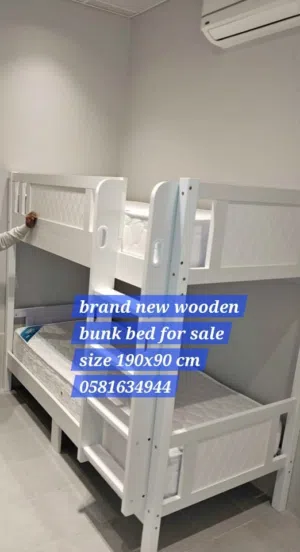 wooden bunk bed with mattress brand new for sale