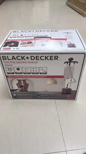 BLACK + DECKER brand new twin pole garment Steamer GSTD2450-B5 , 2400 watt still packed not opened
