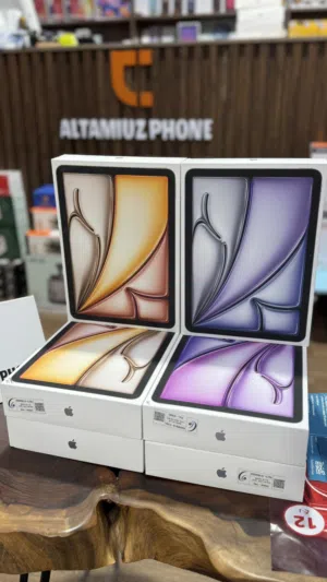 ايباد ابل اير 7 موديل 2025 وايفاي  ذاكرة 128GB معالج M3 جديد ضمان سنة مع ملحقات حماية+كفر+قلم