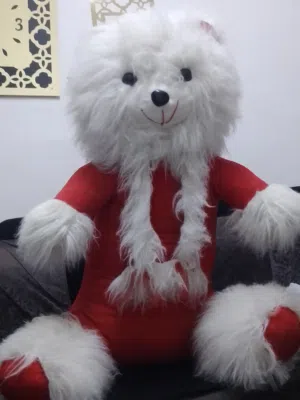 دب ابيض واحمر دبدوب خيال لطيف حلو وجميل افضل هديه