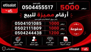 Etisalat VIP mobile numbers in Al Ain