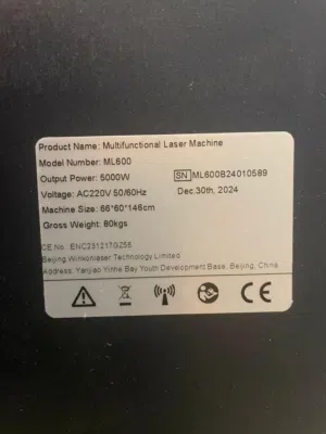 ML600 Multifunctional جهاز Laser Machine بحالة ممتازة وقليل الاستخدام.  (قابل للتفاوض)