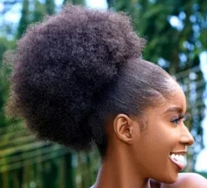 Afro wig drawstring extension
