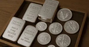 Silver bars, coins and rounds