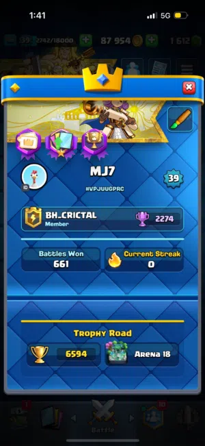 حساب كلاش رويال 6594 كاس قابل للتفاوض