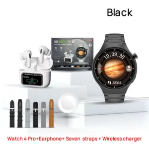 مجموعة D19-WATCH 4 PRO – ساعة ذكية وسماعات لاسلكية في جهاز واحد فاخر