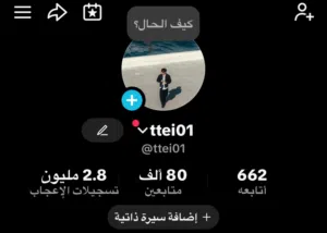 تيك توك 80 الف متابع 2.8 مليون لايك
