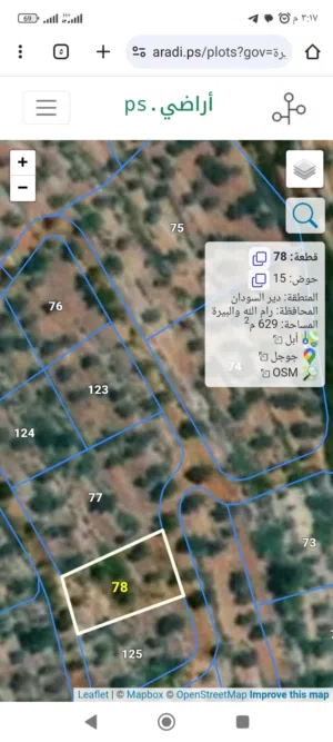 أرض للبيع في دير السودان ارض زراعية ممتازة