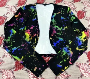 SHEIN Splatter Paint Open Front Blazer