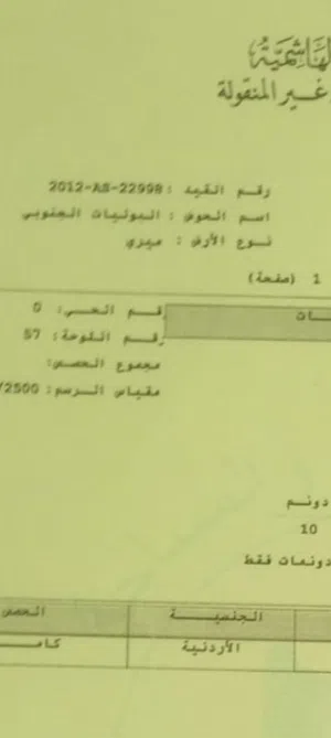 ارض زراعيه سعر حرق جنوب عمان  محافظة العاصمه .