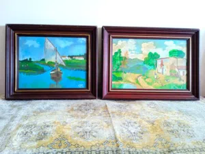 لوحتان فنيتان أصليتان مختومتان للفنان الإسباني Francisco Pino