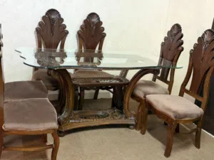 طاولة سفره 6 كراسي مصريه خشب زان للبيع