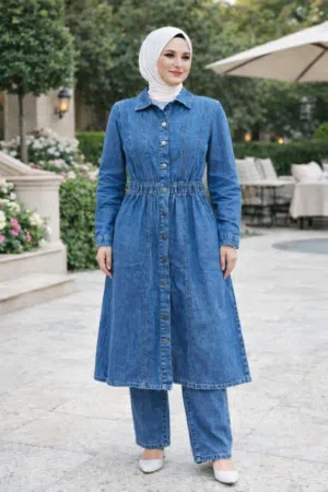 طقم جينز طويل شرعي قطعتين السعر 25د خدمة التوصيل لجميع انحاء المملكه