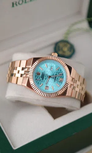 جهزي ساعة العيد لجوزك وخليه فخم ساعة رولكس قولد روز بطارية