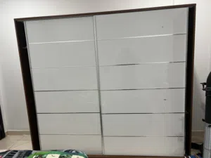 Queen size bed and dresser and wardrobe with 2 nightstands