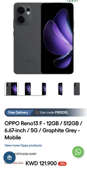 Oppo Reno 13F (Sealed Box) 512gb 12gb Ram 5G  Graphite Grey