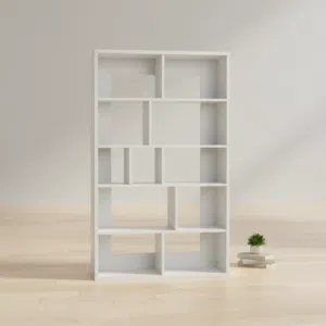 مكتبة كتب خشبية عصرية باللون الأبيض - BS01 WHITE