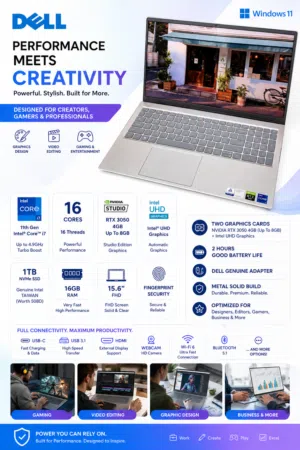 Dell Gaming i7 11th Gen 16/1TB NVIDIA RTX 3050 Graphics 4GB