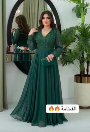 فستان ستاتي ...لون أخضر زيتي جديد بورقته غير ملبوس للبيع بسعر 25 دينار فقط لا غير