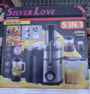 Silver Love 5-in-1 Stainless Steel Juicer Extractor – Model MM-A68