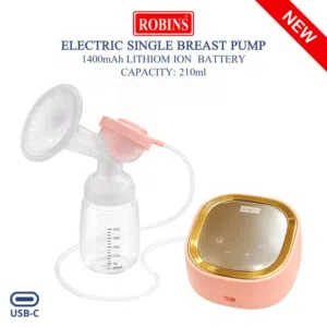 شفاط الحليب الكهربائي مع رضاعة لراحة الام الماني نوع روبنز Robins Electric Single Breast Pump كفالة