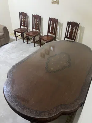 Solid wood table with 6 chairs