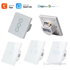 مفتاح اللمس الذكي (النظام الأوروبي المربع 1 خط و 3 خطوط): Tuya Smart Touch Switch UK Standard 86x