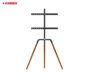 STARGOLD Modern Tripod Wooden TV Stand  Fits 45”–65” TVs  Stylish Floor Stand for LCD/LED/Smart TV