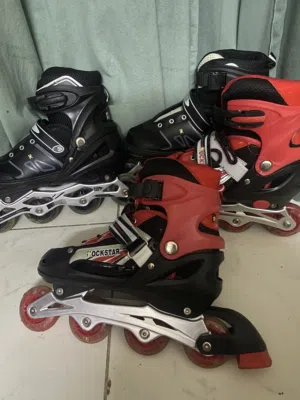 Black and red inline skates rollerblade adjustable size (36-40)