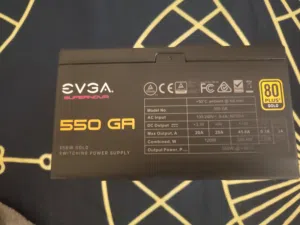 power supply 550 gold EVGA.