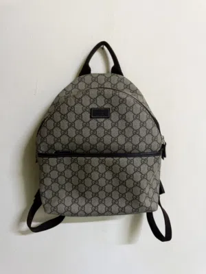 Gucci Small Backpack Front Pocket GG Coated Canvas