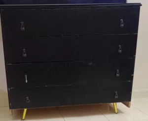 تواليت أدراج عدد4 خشب لاتيه - قويه وعمليه عميقة مع أرجل معدن