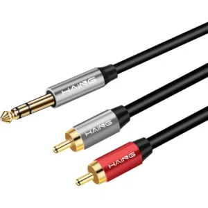 HAING HI-0151-ARC-3M 6.5mm TRS to 2 RCA Audio Cable 3M  كابل صوت من 6.5 مم TRS إلى 2 RCA بطول 3 متر
